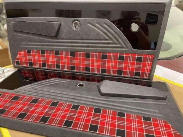 1967–1972 C10 Door Panels & Headliner – Distressed Leather & Plaid Custom Interior Kit - Image 3