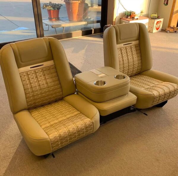 1973-1987 Chevy/GMC Square Body Custom Leather Bucket Seats with Center Console - Image 9