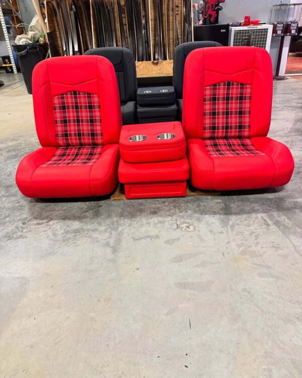 1973-1987 Chevy/GMC Square Body Custom Leather Bucket Seats with Center Console - Image 6