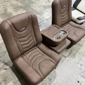C10 Custom Brown Leather Interior Kit with Flip-Up Center Console & Mounting Brackets