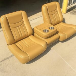 C10 Custom Light Brown Leather Interior Kit with Flip-Up Center Console & Mounting Brackets