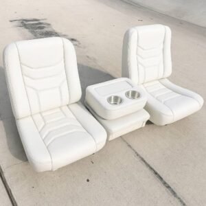 C10 Custom Green and Black Leather Interior Kit with Flip-Up Center Console & Mounting Brackets