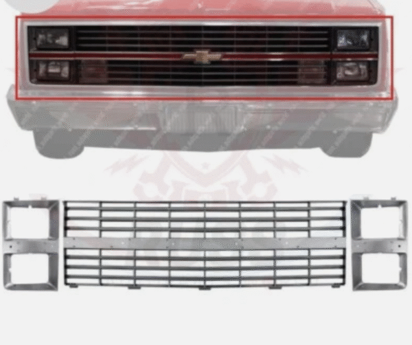 New Front Grille + Headlight Bezels Fits 1983-1984 Chevrolet C/K Series Pickup