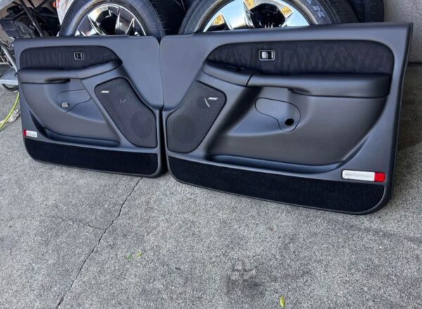 1999–2006 Chevy Silverado Custom Door Panels – Black Vinyl with Black Suede Inserts