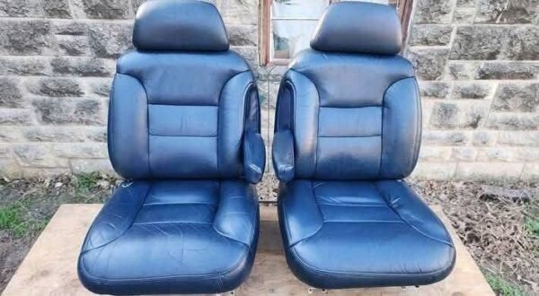 Blue Leather Bucket Seats – Pulled from 1998 Chevy Suburban - Image 2