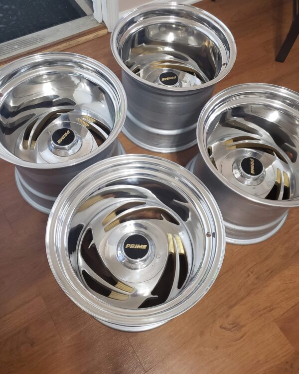 15x12 Prime 5-Star Wheels Dual Bolt Pattern 5x5 & 5x4.5 Freshly Polished Finish