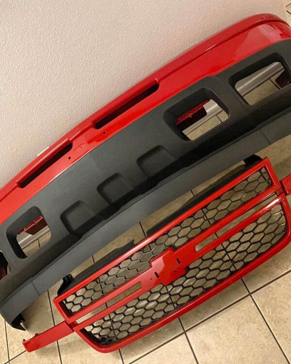 Complete Silverado Front Bumper & HD Grille- Victory Red OEM Fitment - Image 2