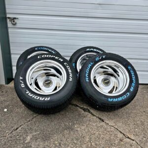 15x12 Prime Wheels Chevy, Ford, Dodge 5-Lug w/ New 295/50/15 Cooper Cobra Tires