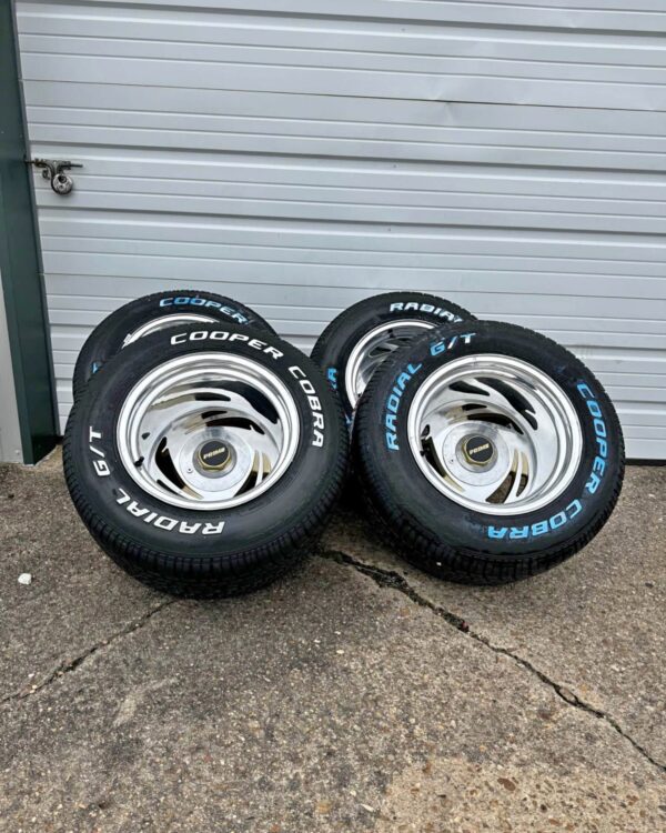 15x12 Prime Wheels Chevy, Ford, Dodge 5-Lug w/ New 295/50/15 Cooper Cobra Tires