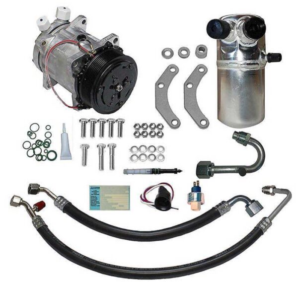 Complete A/C System for 1988-1990 GMC Sierra 1500 Compressor, Evaporator, Dryer, Condenser, Piping, and Harness