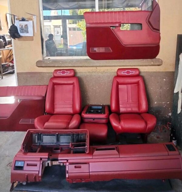 Custom Red Interior Kit | Fits 1988–1994 Chevrolet OBS Trucks | Bucket Seats, Door Panels, Dash & Console
