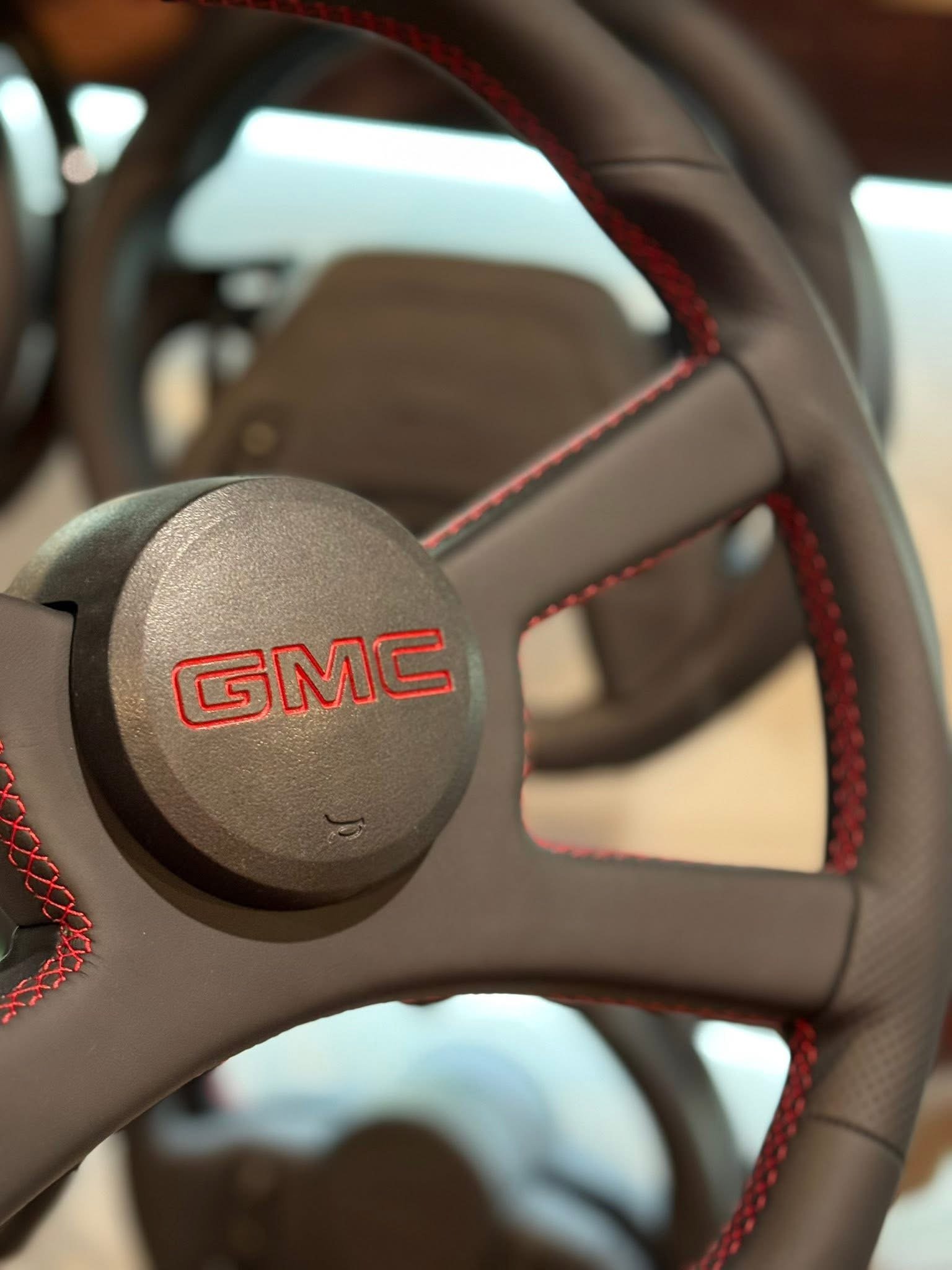 Custom-Wrapped Steering Wheel for 1988-1994 GMC Pickup Trucks (C1500, Sierra) - Image 2