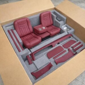 Burgundy Complete Interior Setup for C10 Truck – Bucket Seats & Flip-Up Console