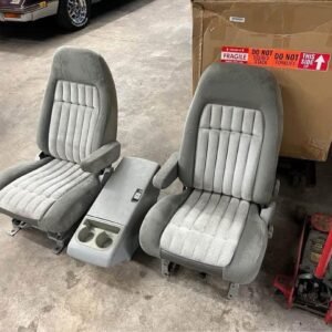 Light Grey Bucket Seats with Center Console for 1988-1994 OBS Chevrolet Silverado & GMC Sierra